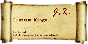 Jusztus Kinga névjegykártya