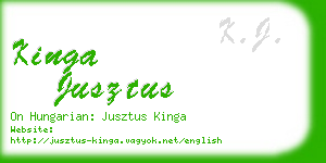 kinga jusztus business card